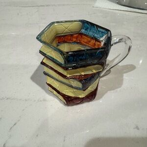 3D Book stack  Colorful glass  Mug
